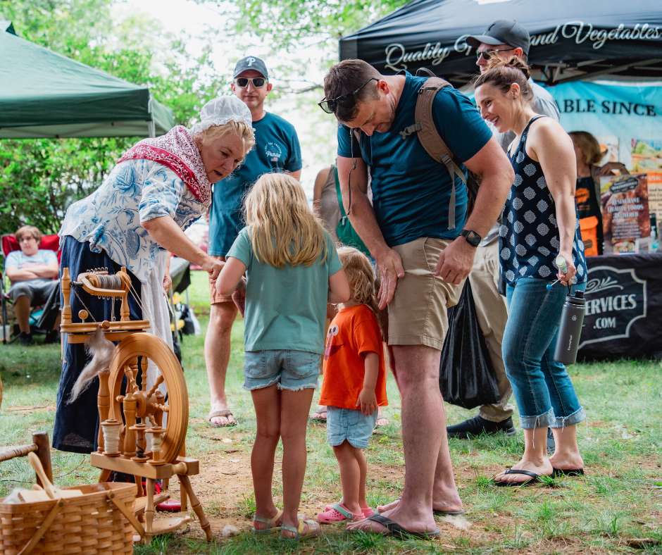 Beth Beatty Held a Colonial Era Spinning Demonstration for Curious Guests at the Knauss Homestead.
